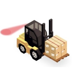 Proiector luminos avertizare directie deplasare motostivuitor / camion - PUNCT Proiector luminos avertizare directie deplasare motostivuitor / camion - PUNCT